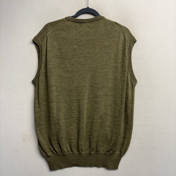 Linea Uomo Green 100% Merino Wool Pullover Vest Green Italy Men's L / 52 - Picture 6 of 8